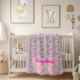 Personalized Butterfly Bow Blanket, Custom Name Blanket for Baby, Child, or Adult , Cozy Gift for Christmas or Birthday