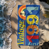 Personalized Birthday Beach Towel with Name, Year and Birth Month- Customizable Birthday Gift for Family and Friends