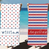 Personalized 4th of July Beach Towel with Name