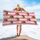 Personalized Beach Towel with Photo Name and Any Text