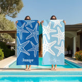 Personalized Starfish Beach Towel with Name