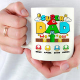 Personalized Coffee Cup With Kids Names for Dad Husband Son, Unique Gift for Father's Day, Birthday, Christmas