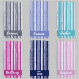 Script Line Style Personalized Beach Towel with Name - Custom Name Bath Towel Pool Towel Beach Towel With Name - Unique Towel for Kids and Adults