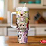 Personalized Labubu Tumbler, Portable Car Mug, Travel Coffee Tumbler, Name Engraved Cup