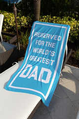 Dad Beach Towel - Best Dad Ever Travel Friendly Summer Gift for New Dads - Dad Birthday Present from Daughter or Son - Turquoise Pool Accessory - 60"x30"