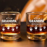 This Grandpa Belongs To Whiskey Glass, Custom Kids Name Whiskey Glass For Grandpa, Custom Gift For Dad, Father's Day Gifts, Grandpa Cup
