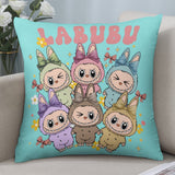 Kawaii Labubu Inspired Pillow Cover - Gift For Labu Fans Harajuku Style Pillow Case