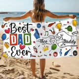 Best Dad Ever Towel with Custom Kid's Names, Birthday Gift for Grandpa, Dad & Baby Fist Bump Towel, First Fathers Day Gift, Gift for Husband