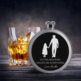 Personalized Father Daughter Flask, Custom Flask for Dad, Fathers Day Gift, Dad Birthday Gift, Papa Thank You Gift, Daddy Christmas Gift
