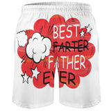 Funny Best Father Ever - Beach Trunks Drawstring Shorts for Men