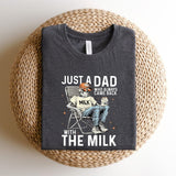 Just A Dad Who Always Came Back With The Milk Shirt, Retro Dad Skeleton Shirt , Funny Father’s Day Shirt, Father's Day Shirt, Gift for Dad