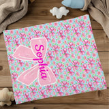 Personalized Butterfly Bow Blanket, Custom Name Blanket for Baby, Child, or Adult , Cozy Gift for Christmas or Birthday