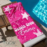 Personalized Cousin Crew Beach Towel with Name, Summer Beach Gift for Cousin, Custom Name Pool Towel, Matching Cousin Trip Gift, Family Vacation Gift