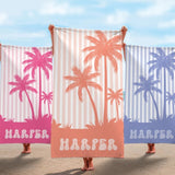 Personalized Beach Towel with Name, Custom Summer Beach Gift for Family & Friends Girls Trip, Custom Name Gift for Family Vacation, Birthday, Kids and Adults