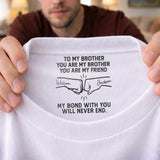 Custom Inside Neck T-Shirt with Name & Text - Personalized Birthday Gifts For Brother - Never Forget That I Love You