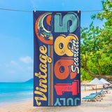 Personalized Birthday Beach Towel with Name, Year and Birth Month- Customizable Birthday Gift for Family and Friends