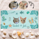 Personalized Beach Towel with Photo - Custom Photo Vacation Beach Towel