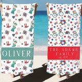 Personalized 4th of July Beach Towel with Name