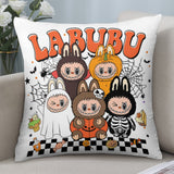 Halloween Horror Spooky Labubu Pillow Cover - Gift For Labubu Fans Harajuku Style Pillow Case