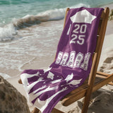 Personalized Graduation Beach Towel, Custom Name & Year Towel for Class of 2025, Senior Graduation Gift for Her or Him, Unique Grad Pool Towel