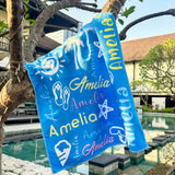 Personalized Beach Towel with Name, Custom Summer Beach Gift for Family & Friends Trip, Custom Name Gift for Family Vacation, Birthday, Kids and Adults