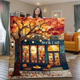 Personalized Name Throw Blanket for Book Lover , Literary Gift for Readers and Bookworms