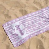 Personalized Beach Towel with Name, Custom Summer Beach Gift for Family & Friends Girls Trip, Custom Name Gift for Family Vacation, Birthday, Kids and Adults