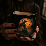 Witches Brew Personalized Witch Cauldron Mug, Magical Witch with Bats Coffee Mug for Wiccans, Witchy Gothic Vibe Gift for Her