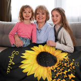 Custom Sunflower blanket, Personalized Blankets With Name, House Warming, Birthday Gift, Valentine's day Gift Blanket