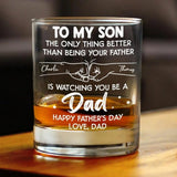Personalized Father's Day Whiskey Glass from Dad Mom to Son - New Dad Gift, Custom Name Dad Gift,  Father’s Day Gift for Son
