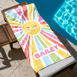 Personalized Beach Towel with Name, Custom Summer Beach Gift for Family & Friends Girls Trip, Custom Name Gift for Family Vacation, Birthday, Kids and Adults
