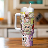 Personalized Labubu Tumbler, Portable Car Mug, Travel Coffee Tumbler, Name Engraved Cup