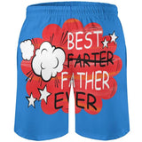 Funny Best Father Ever - Beach Trunks Drawstring Shorts for Men