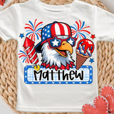 Personalized T-Shirt with Name for Boy Girl Women Men - Custom 4th Of July Independence Day Shirt for Family