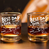 Custom Hand Kid Best Dad Ever Fist Bump Whiskey Glass, Custom Best Dad Ever Whiskey Glass For Dad , Father's Day Gifts, Gift For Husband