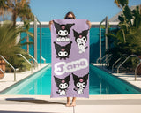 Kuromi Beach Towel, Cute Anime Character Towel, Kawaii Summer Towel, Soft Absorbent Pool & Beach Towel, Gift for Kuromi Fans