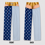 Funny Patriotic Pajama Pants Hairy Butt Cheek Gag Elastic Loungewear- Personalized Birthday Gifts For Husband, Wife, Son, Daughter, Grandson, Brother, Grandpa, Dad, Yourself