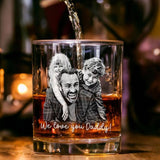 Custom Photo Dad Whiskey Glass, Personalized Fathers Day Gift From Son Daughter, Portrait Daddy Rocks Glass, New Dad Gift, Gift For Husband
