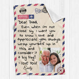 Personalized Fathers Day Blankets Gifts for Dad, Personalized Blanket to My Dad Gifts from Daughter Son, Letter Warm Soft Throw Blankets, Personalised Dad Gifts for Fathers Day