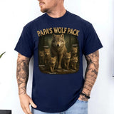 Custom Papa's Wolf Pack Shirt, Custom Grandpa With Kids Names Shirt, Personalized Wolf Pack Tee, Gift for Grandpa, Father's Day Gift