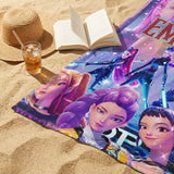 Personalized Huntrix Beach Towel, Kpop Demon Hunter Inspired Towel, Summer Vacation Gift, Huntrix Pool Beach Towel