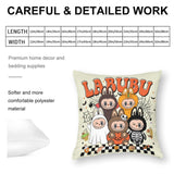 Halloween Horror Spooky Labubu Pillow Cover - Gift For Labubu Fans Harajuku Style Pillow Case