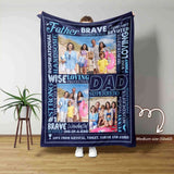 Superhero Dad Blanket, Father Blanket, Custom Photo Blanket, Fathers Day Blanket for Dad, Best Gift Ideas For Father, Happy Fathers Day