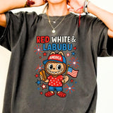 4th of July Labubu Independence Day Shirt for Kids and Adults - Cute Labubu Red White and Labubu USA Shirt