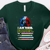 Custom Star Wars Dad Shirt With Kids Names, Father's Day Gift Shirt, Personalized Dad Shirt with Names, Darth Vader Lightsaber Kids Shirt