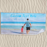 Personalized Beach Towel with Photo and Text