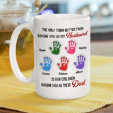 Personalized Mug with Kids Names for Husband - Funny Fathers Day Gifts, Birthday, Anniversary