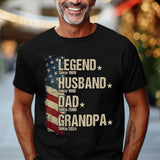 Legend Husband Dad Grandpa Shirt with Customizes Nickname, Est, Text - Personalized Fathers Day Shirt, First Time Dad T-Shirt