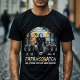 Like A Dad Just Way More Squatchy - Personalized Shirt with Kids Names - Customizable Gift for Dad, Grandpa