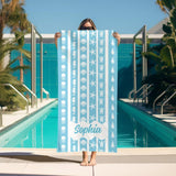Personalized Beach Towel with Name, Custom Summer Beach Gift for Family & Friends Girls Trip, Custom Name Gift for Family Vacation, Birthday, Kids and Adults